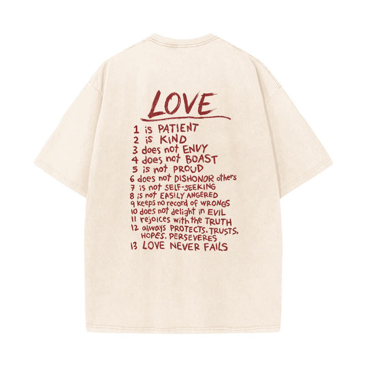 Christianartworkshop T-shirt unisexe délavé « Aimer comme Jésus » 1 Corinthiens 13 - image 8