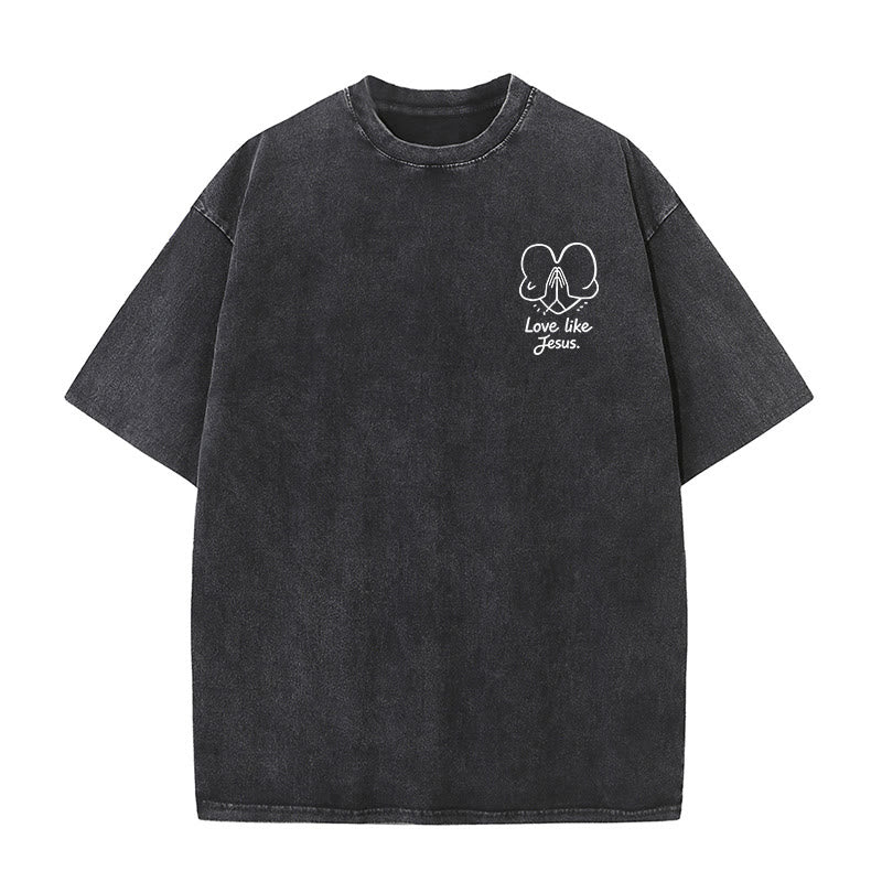 Christianartworkshop T-shirt unisexe délavé « Aimer comme Jésus » 1 Corinthiens 13 - image 4
