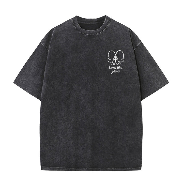 Christianartworkshop T-shirt unisexe délavé « Aimer comme Jésus » 1 Corinthiens 13 - image 4