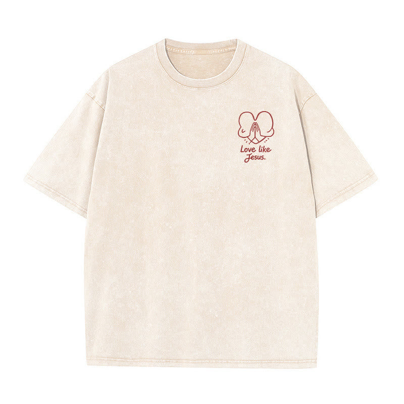 Christianartworkshop T-shirt unisexe délavé « Aimer comme Jésus » 1 Corinthiens 13 - image 7