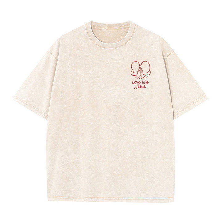 Christianartworkshop T-shirt unisexe délavé « Aimer comme Jésus » 1 Corinthiens 13 - image 7