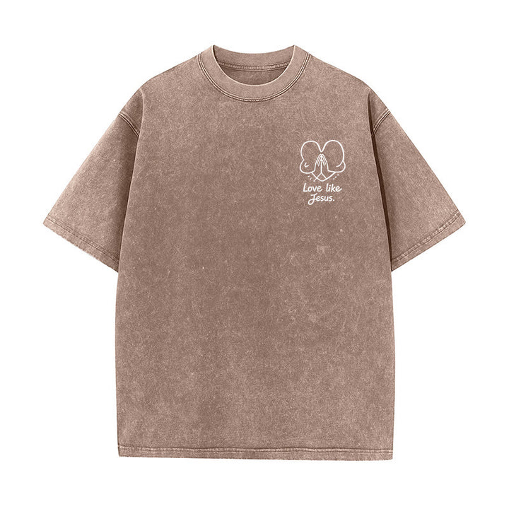 Christianartworkshop T-shirt unisexe délavé « Aimer comme Jésus » 1 Corinthiens 13 - image 13