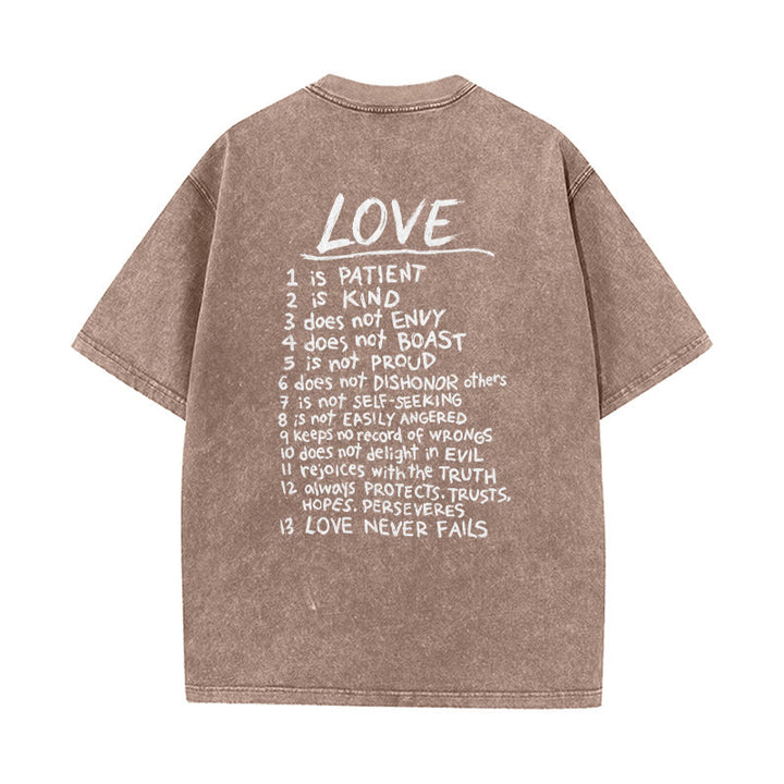 Christianartworkshop T-shirt unisexe délavé « Aimer comme Jésus » 1 Corinthiens 13 - image 14