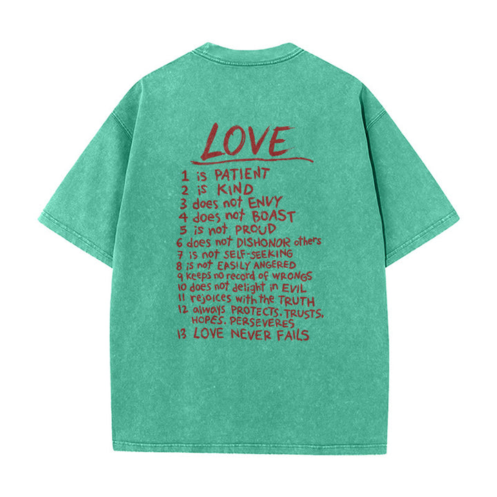 Christianartworkshop T-shirt unisexe délavé « Aimer comme Jésus » 1 Corinthiens 13 - image 2
