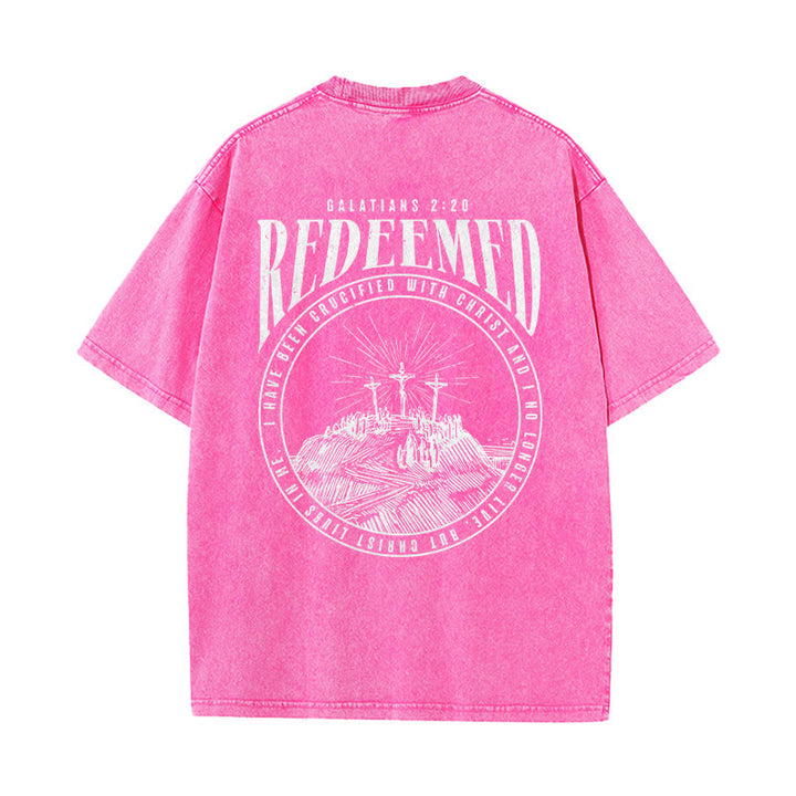 Christianartworkshop T-shirt unisexe délavé avec impression recto-verso « Rachetés » Galates 2:20 - image 18
