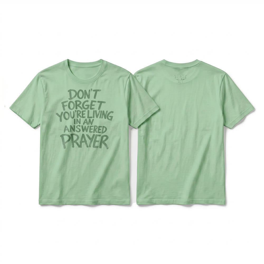 Christianartworkshop T-shirt premium à manches courtes « N'oubliez pas que vous vivez dans une prière exaucée » - Vert clair - 2XL - image 19