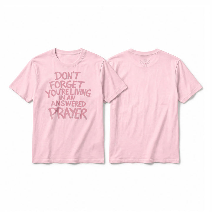 Christianartworkshop T-shirt premium à manches courtes « N'oubliez pas que vous vivez dans une prière exaucée » - Rose - 2XL - image 25