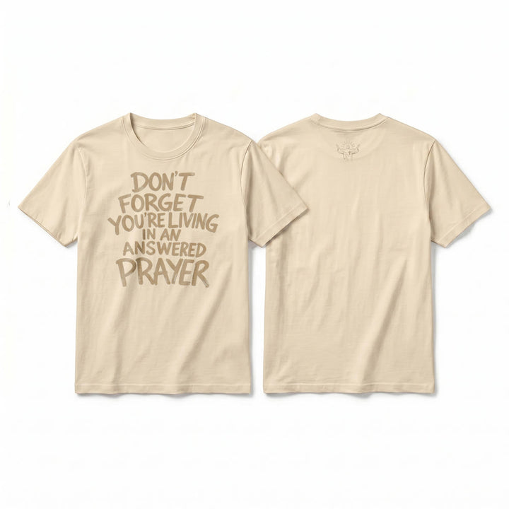 Christianartworkshop T-shirt premium à manches courtes « N'oubliez pas que vous vivez dans une prière exaucée » - Beige - 2XL - image 13