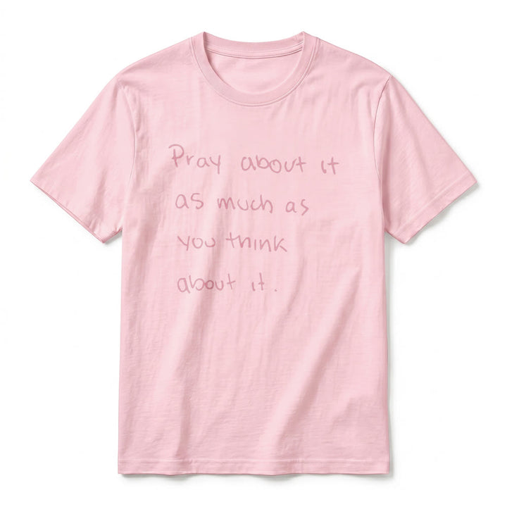 Christianartworkshop « Priez autant que vous y pensez » T-shirt à manches courtes premium Foi écrit à la main - image 26