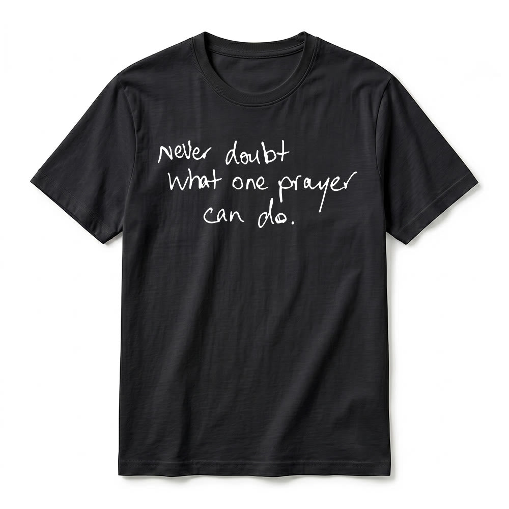 Christianartworkshop T-shirt premium à manches courtes « Ne doutez jamais du pouvoir d'une prière » - image 5