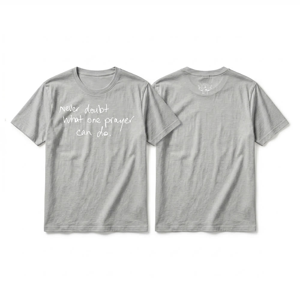 Christianartworkshop T-shirt premium à manches courtes « Ne doutez jamais du pouvoir d'une prière » - Gris - 2XL - image 13