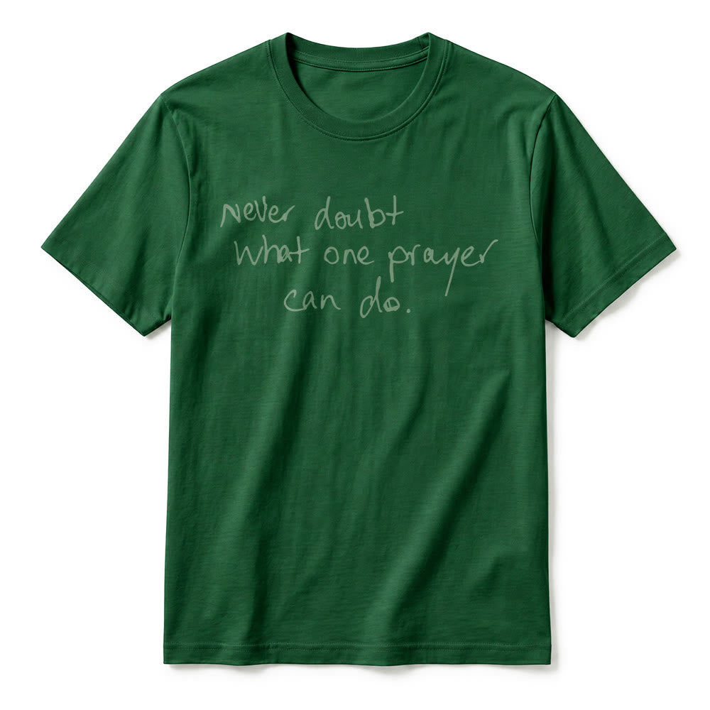 Christianartworkshop T-shirt premium à manches courtes « Ne doutez jamais du pouvoir d'une prière » - image 2