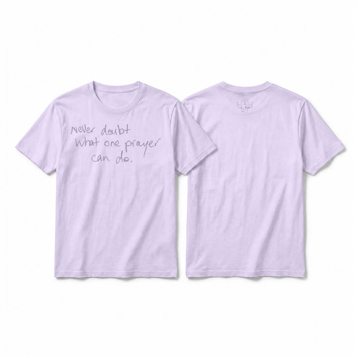 Christianartworkshop T-shirt premium à manches courtes « Ne doutez jamais du pouvoir d'une prière » - Violet - 2XL - image 7
