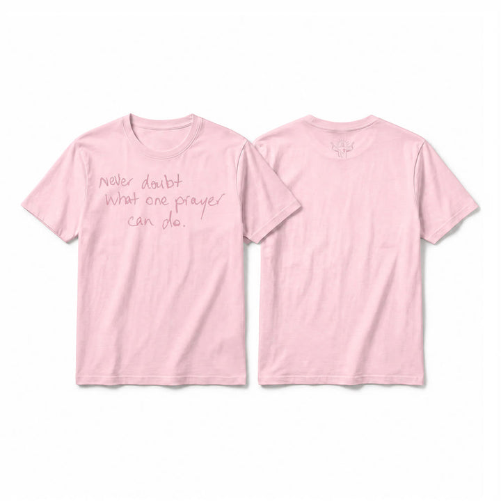 Christianartworkshop T-shirt premium à manches courtes « Ne doutez jamais du pouvoir d'une prière » - Rose - 2XL - image 25