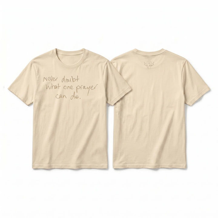 Christianartworkshop T-shirt premium à manches courtes « Ne doutez jamais du pouvoir d'une prière » - Beige - 2XL - image 16