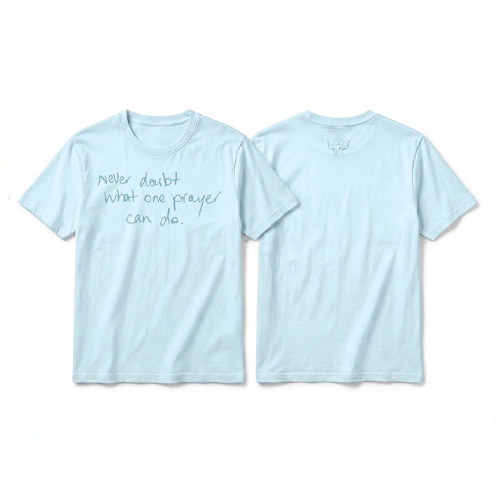 Christianartworkshop T-shirt premium à manches courtes « Ne doutez jamais du pouvoir d'une prière » - Bleu - 2XL - image 19