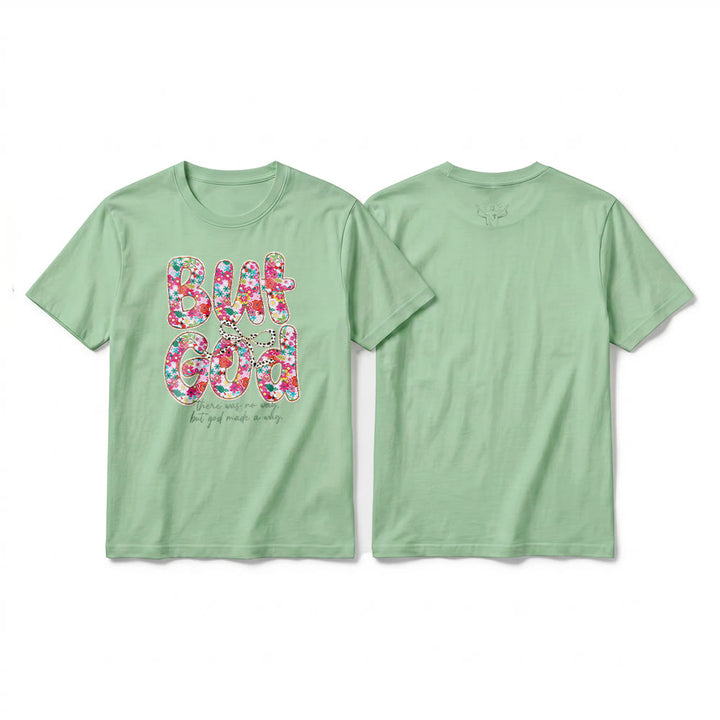 Christianartworkshop T-shirt premium à manches courtes avec inscription florale « Mais Dieu a ouvert un chemin » - Vert clair - 2XL - image 22