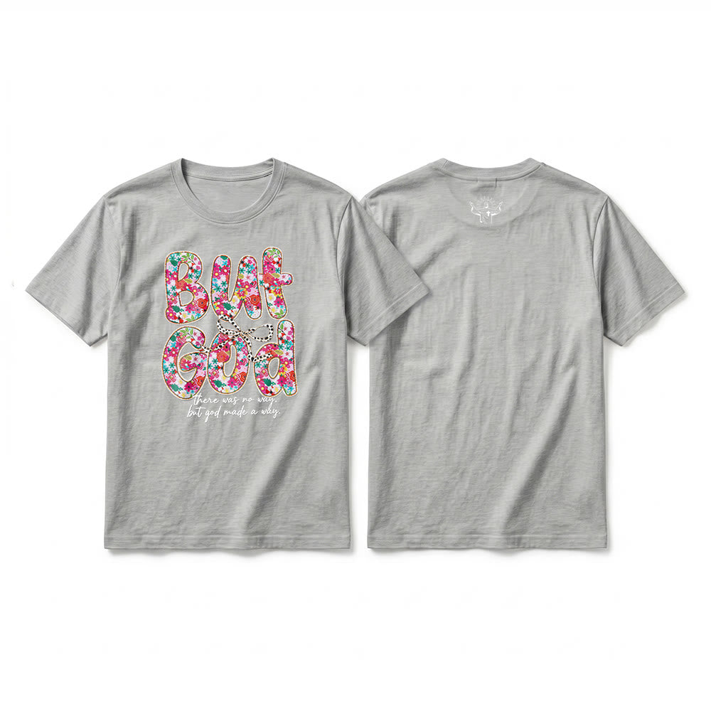 Christianartworkshop T-shirt premium à manches courtes avec inscription florale « Mais Dieu a ouvert un chemin » - Gris - 2XL - image 16