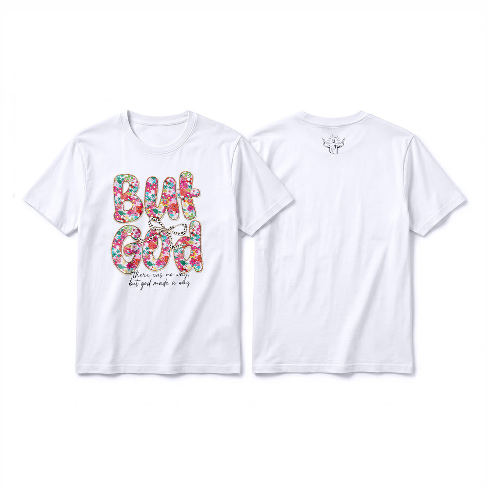 Christianartworkshop T-shirt premium à manches courtes avec inscription florale « Mais Dieu a ouvert un chemin » - Blanc - 2XL - image 13