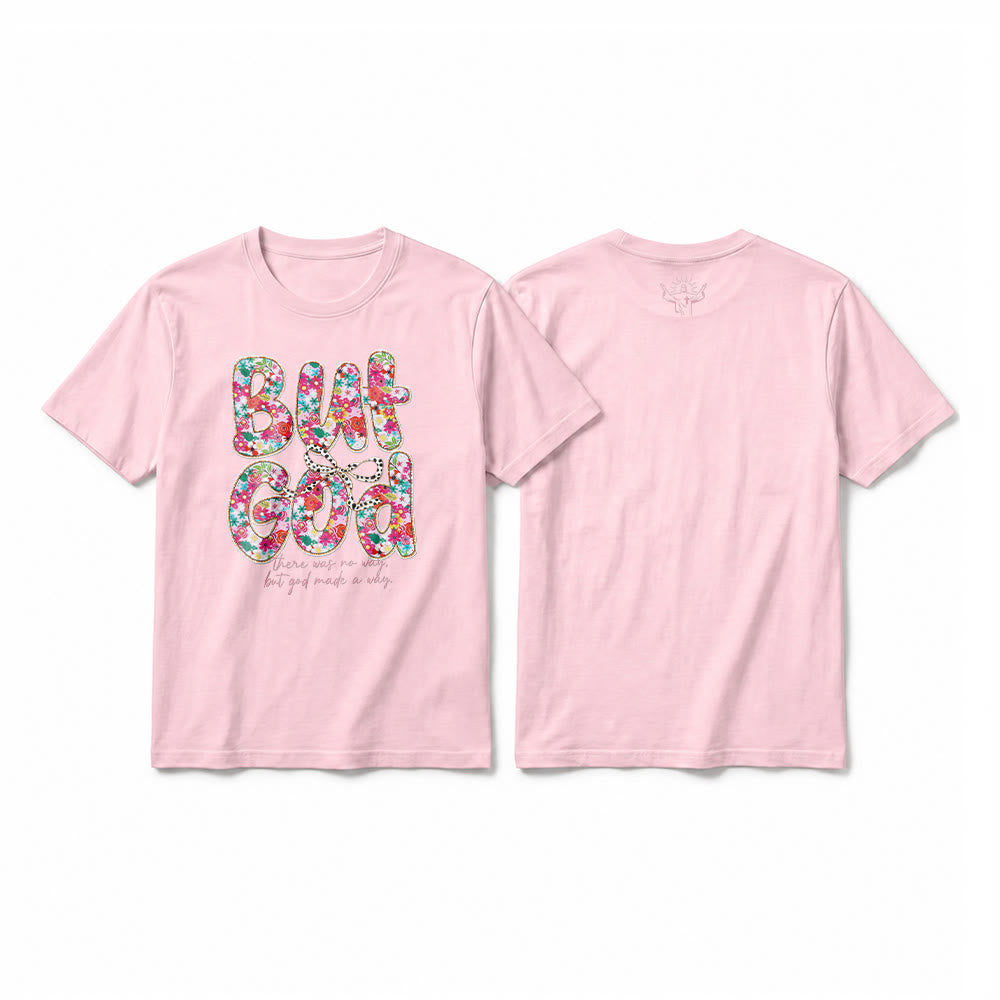 Christianartworkshop T-shirt premium à manches courtes avec inscription florale « Mais Dieu a ouvert un chemin » - Rose - 2XL - image 25