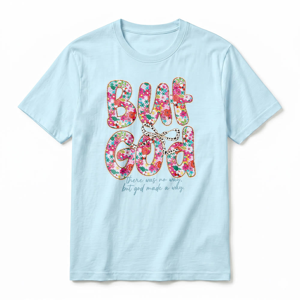 Christianartworkshop T-shirt premium à manches courtes avec inscription florale « Mais Dieu a ouvert un chemin » - image 20