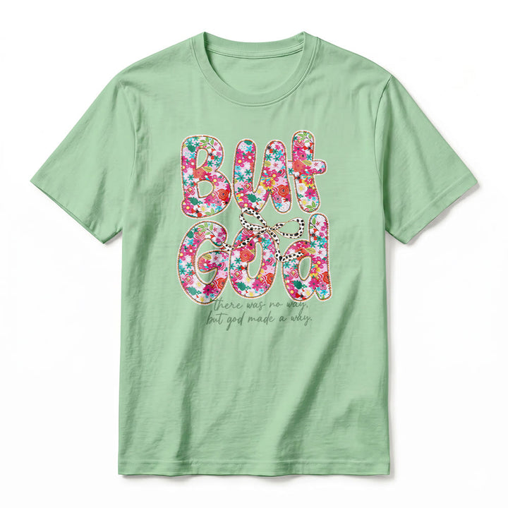Christianartworkshop T-shirt premium à manches courtes avec inscription florale « Mais Dieu a ouvert un chemin » - image 23
