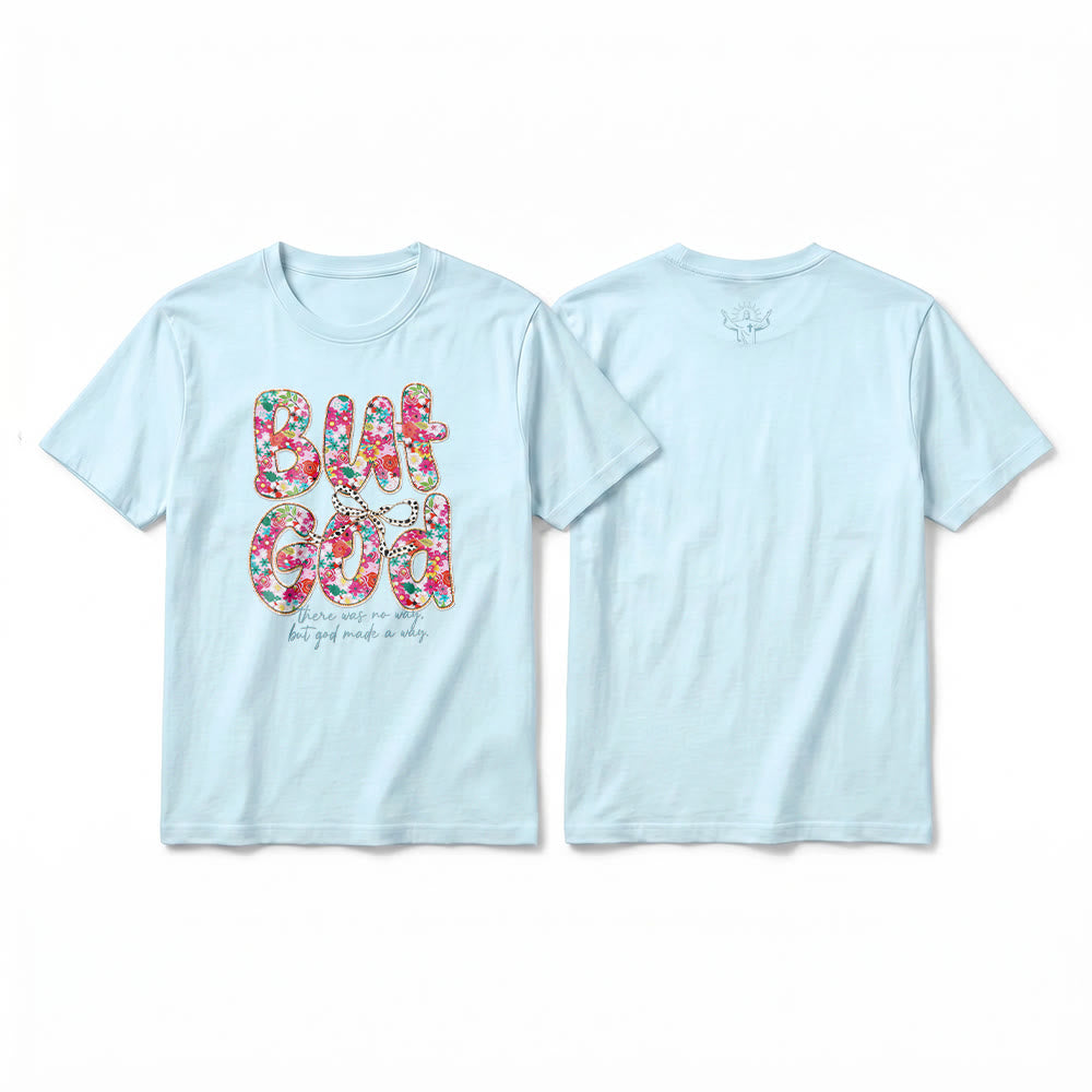 Christianartworkshop T-shirt premium à manches courtes avec inscription florale « Mais Dieu a ouvert un chemin » - Bleu - 2XL - image 19