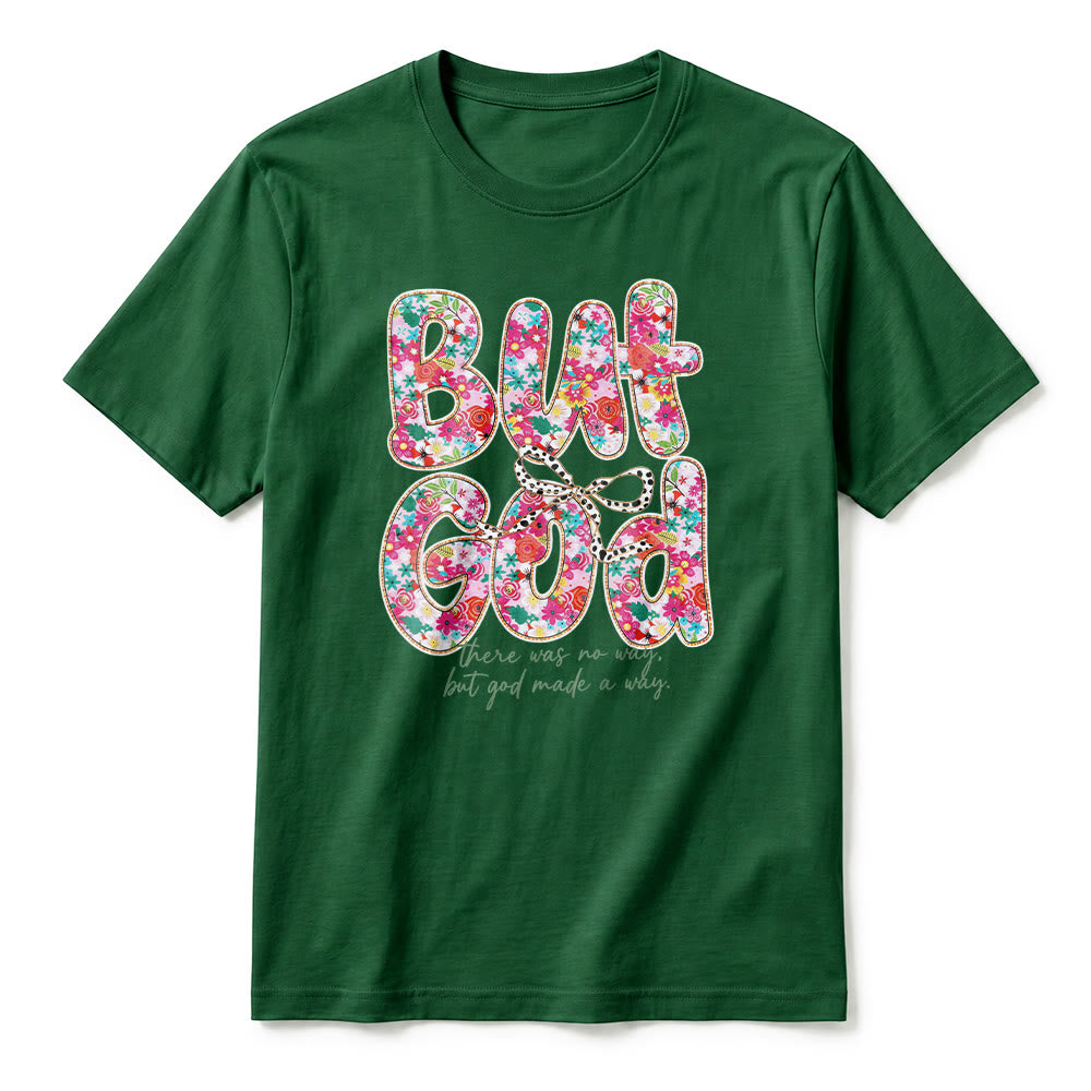 Christianartworkshop T-shirt premium à manches courtes avec inscription florale « Mais Dieu a ouvert un chemin » - image 5