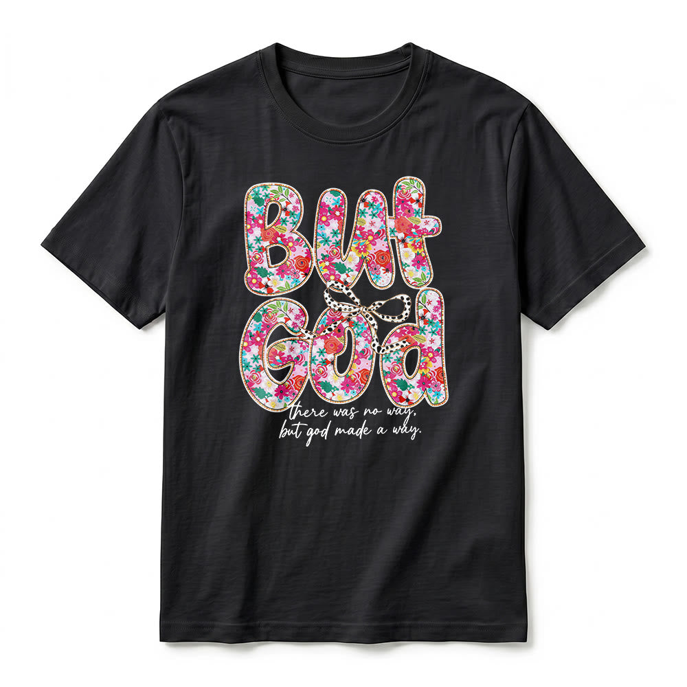 Christianartworkshop T-shirt premium à manches courtes avec inscription florale « Mais Dieu a ouvert un chemin » - image 8