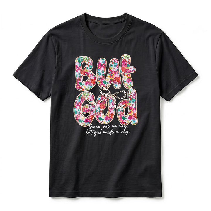 Christianartworkshop T-shirt premium à manches courtes avec inscription florale « Mais Dieu a ouvert un chemin » - image 8