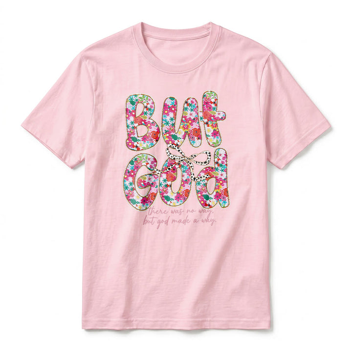 Christianartworkshop T-shirt premium à manches courtes avec inscription florale « Mais Dieu a ouvert un chemin » - image 26