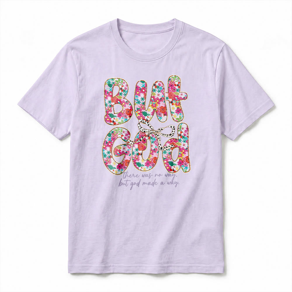 Christianartworkshop T-shirt premium à manches courtes avec inscription florale « Mais Dieu a ouvert un chemin » - image 11
