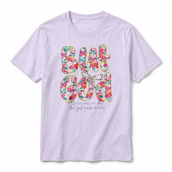 Christianartworkshop T-shirt premium à manches courtes avec inscription florale « Mais Dieu a ouvert un chemin » - image 11