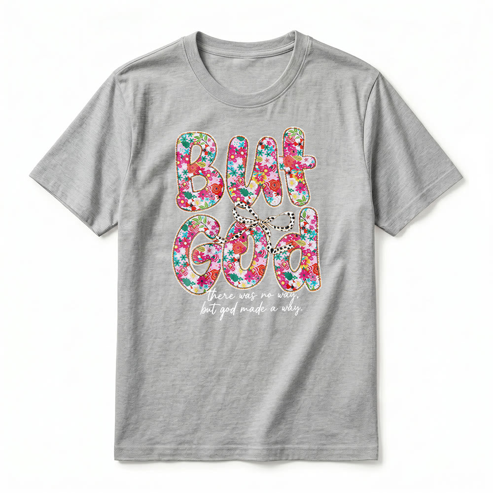 Christianartworkshop T-shirt premium à manches courtes avec inscription florale « Mais Dieu a ouvert un chemin » - image 17