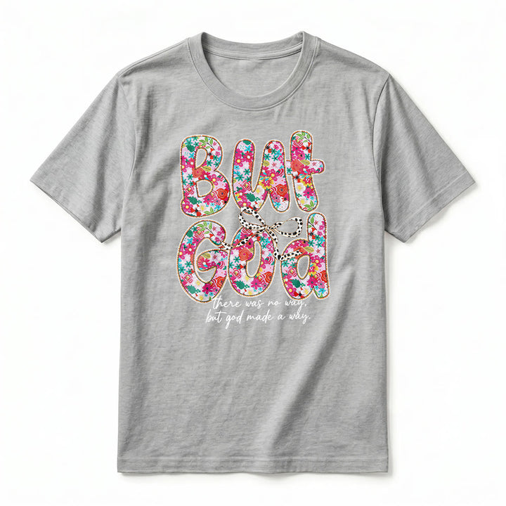 Christianartworkshop T-shirt premium à manches courtes avec inscription florale « Mais Dieu a ouvert un chemin » - image 17