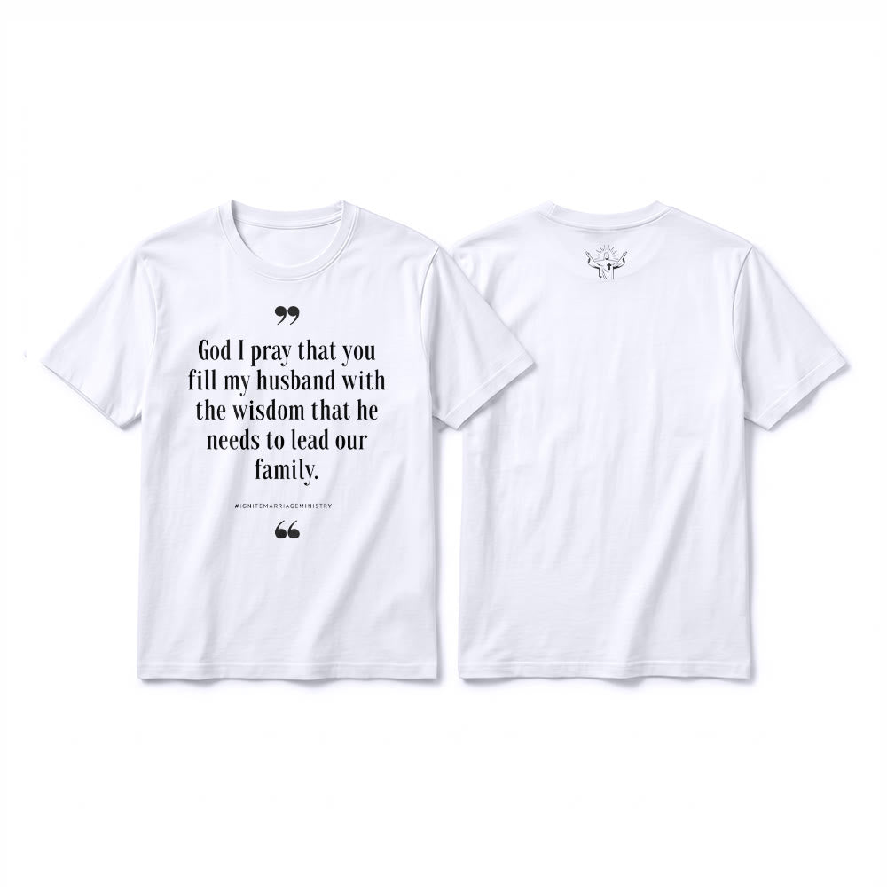 Christianartworkshop T-shirt premium à manches courtes « Seigneur, je te prie de remplir mon mari de sagesse » - Blanc - 2XL - image 16