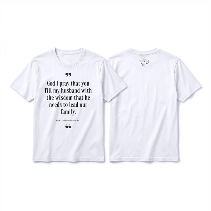 Christianartworkshop T-shirt premium à manches courtes « Seigneur, je te prie de remplir mon mari de sagesse » - Blanc - 2XL - image 16