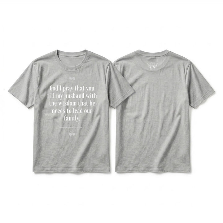 Christianartworkshop T-shirt premium à manches courtes « Seigneur, je te prie de remplir mon mari de sagesse » - Gris - 2XL - image 19