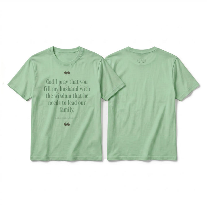Christianartworkshop T-shirt premium à manches courtes « Seigneur, je te prie de remplir mon mari de sagesse » - Vert clair - 2XL - image 22