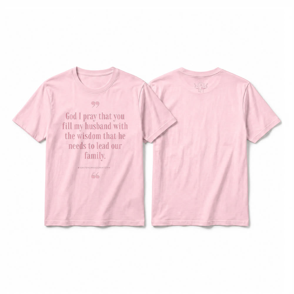 Christianartworkshop T-shirt premium à manches courtes « Seigneur, je te prie de remplir mon mari de sagesse » - Rose - 2XL - image 25