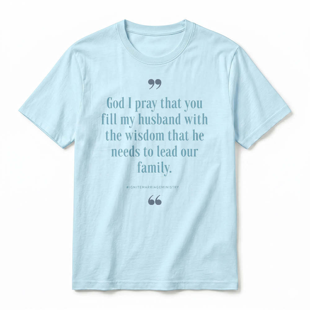 Christianartworkshop T-shirt premium à manches courtes « Seigneur, je te prie de remplir mon mari de sagesse » - image 2