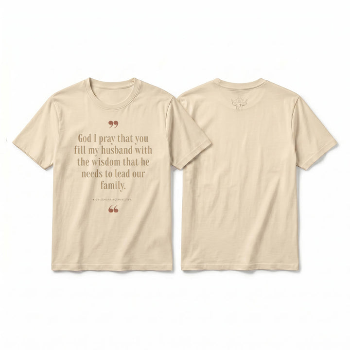 Christianartworkshop T-shirt premium à manches courtes « Seigneur, je te prie de remplir mon mari de sagesse » - Beige - 2XL - image 4