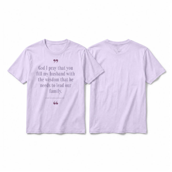 Christianartworkshop T-shirt premium à manches courtes « Seigneur, je te prie de remplir mon mari de sagesse » - Violet - 2XL - image 13