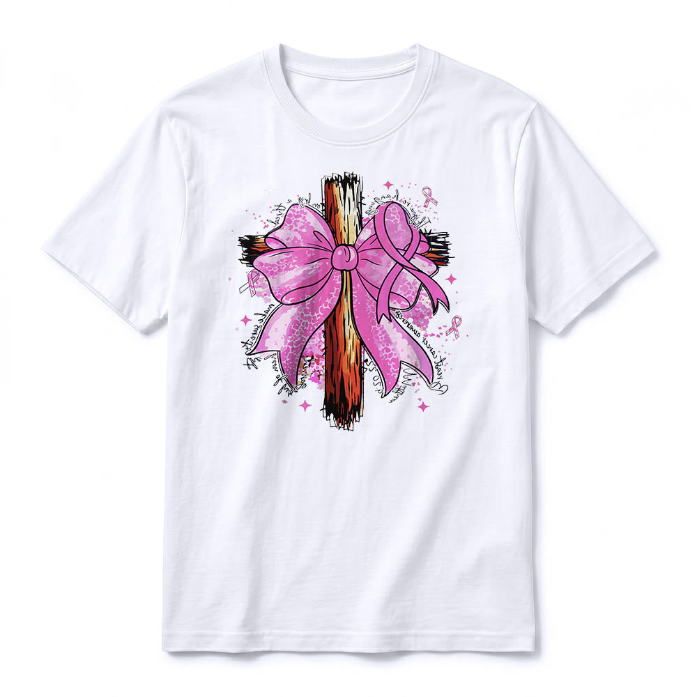 Christianartworkshop T-shirt premium à manches courtes avec croix, ruban et nœud - image 17