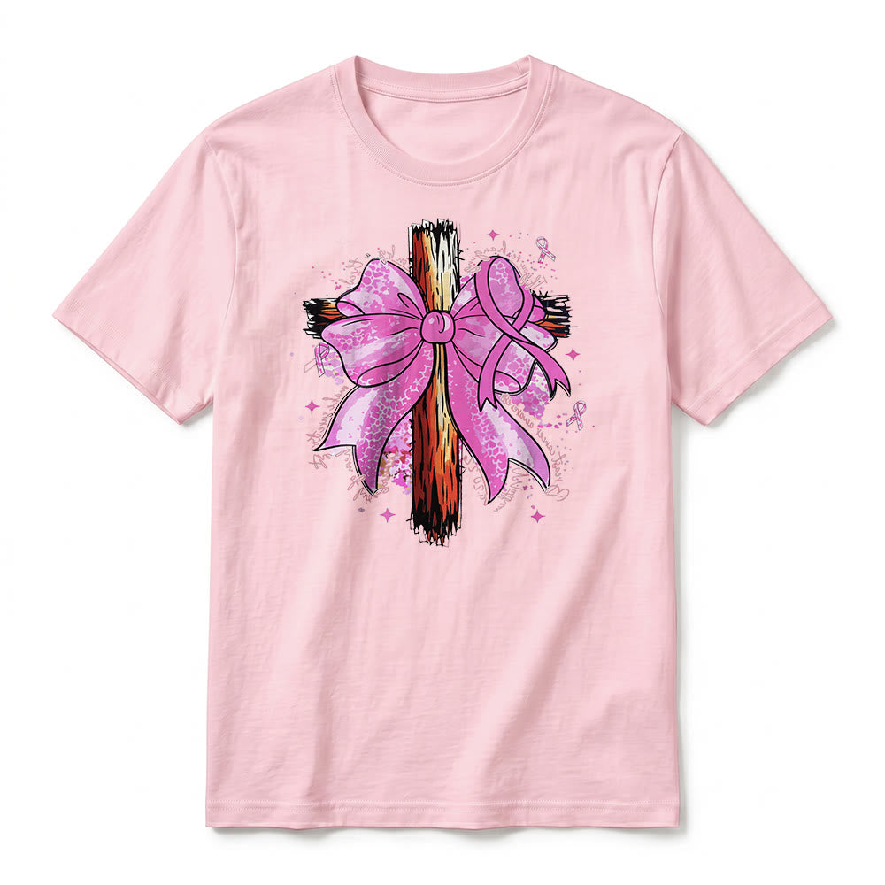 Christianartworkshop T-shirt premium à manches courtes avec croix, ruban et nœud - image 26