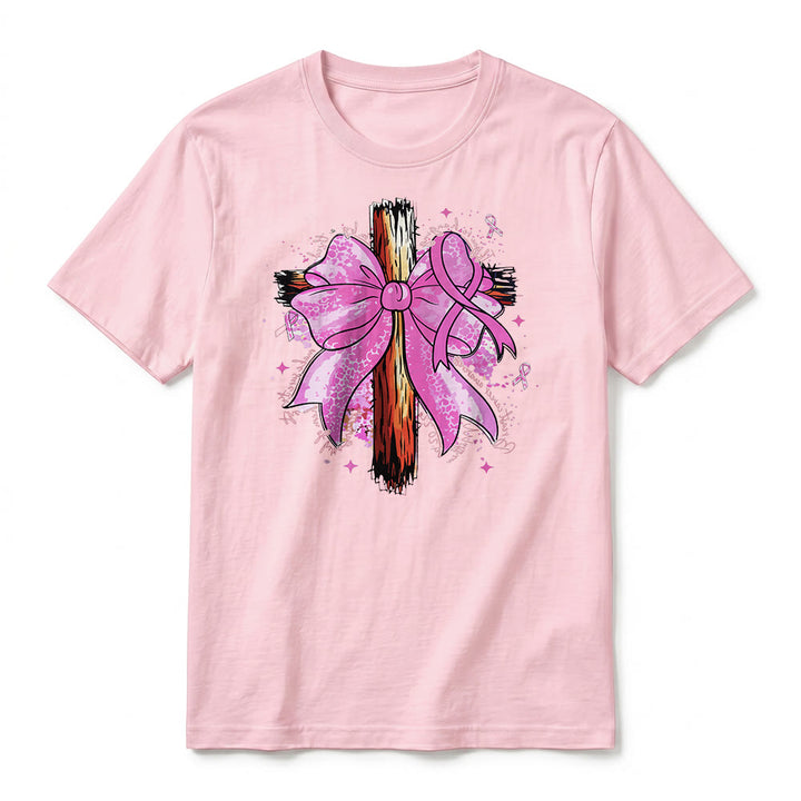 Christianartworkshop T-shirt premium à manches courtes avec croix, ruban et nœud - image 26