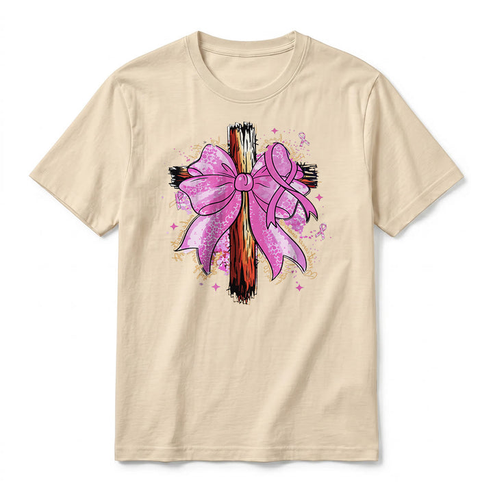 Christianartworkshop T-shirt premium à manches courtes avec croix, ruban et nœud - image 8