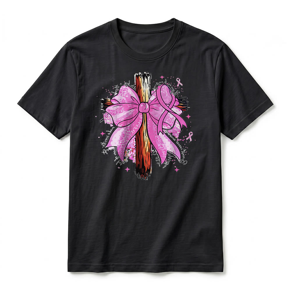 Christianartworkshop T-shirt premium à manches courtes avec croix, ruban et nœud - image 11