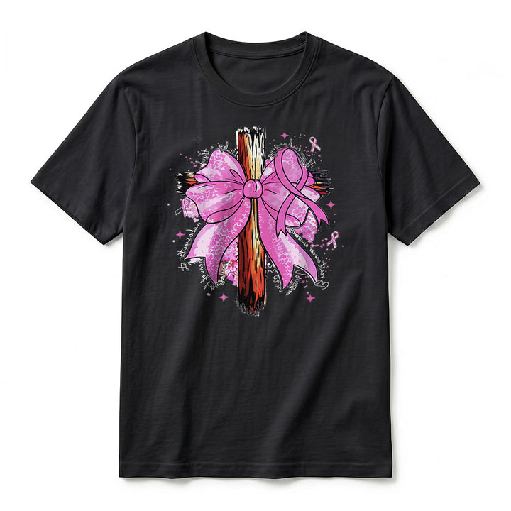Christianartworkshop T-shirt premium à manches courtes avec croix, ruban et nœud - image 11