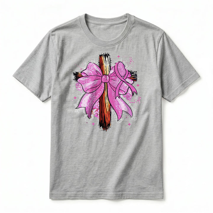 Christianartworkshop T-shirt premium à manches courtes avec croix, ruban et nœud - image 20
